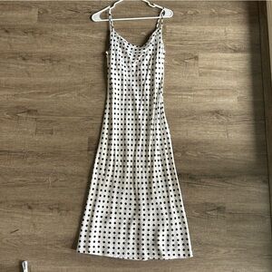 Black and White Polka Dot Slip Dress from Zara Cowl Neck